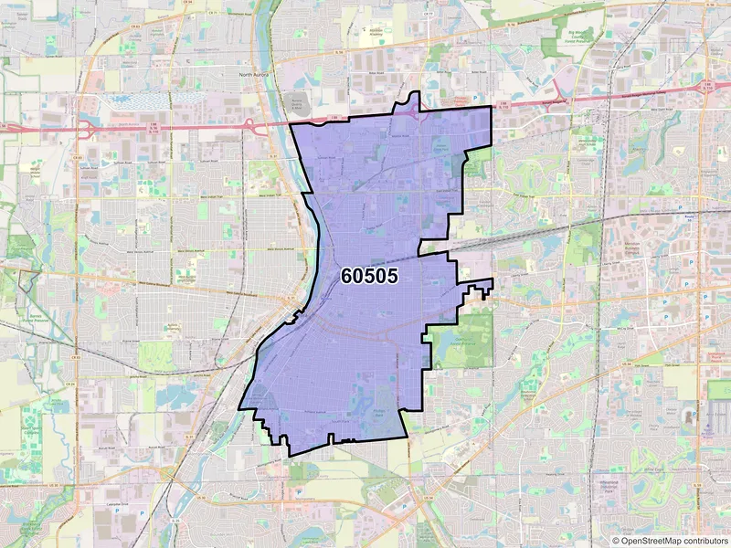 Map of ZIP Code 60505 — Aurora, IL