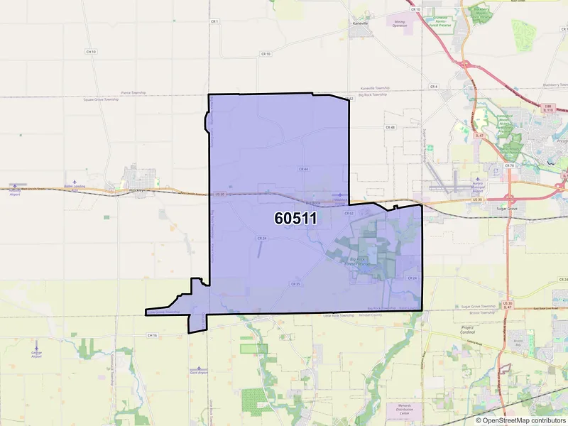 Map of ZIP Code 60511 — Big Rock, IL