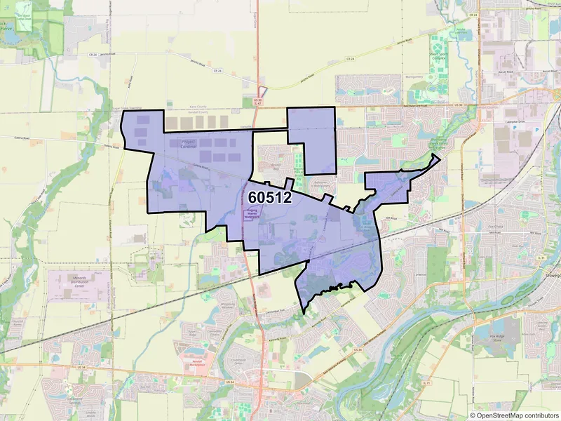 Map of ZIP Code 60512 — Bristol, IL