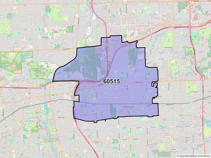 Map of ZIP Code 60515 — Downers Grove, IL