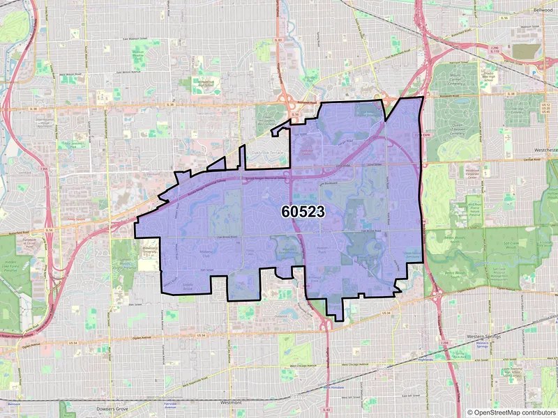 Map of ZIP Code 60523 — Oak Brook, IL