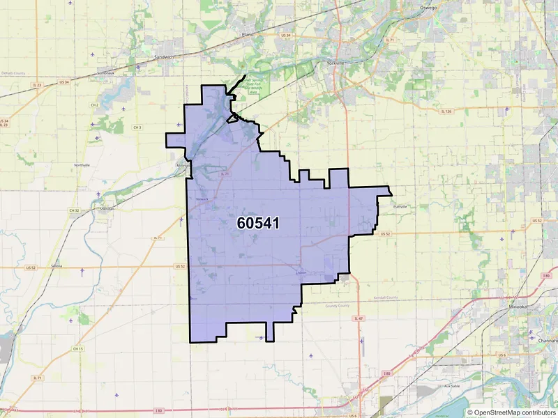 Map of ZIP Code 60541 — Newark, IL