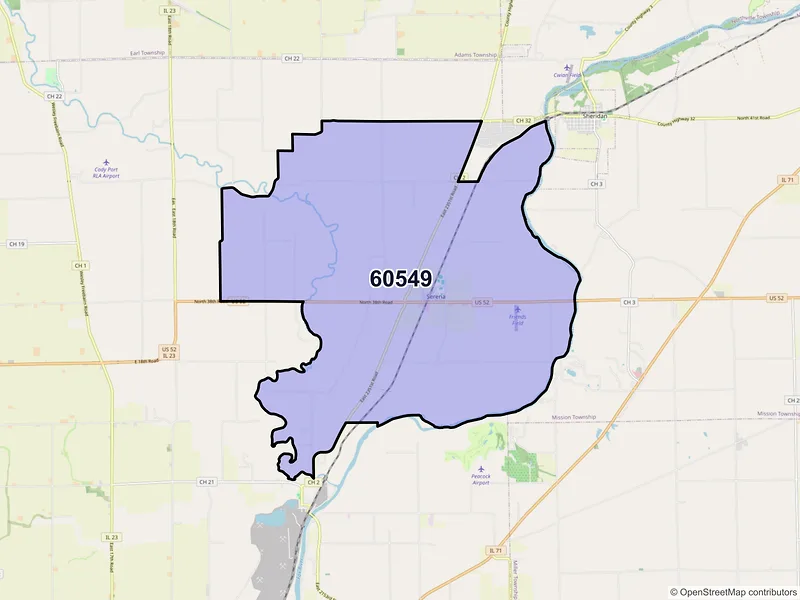 Map of ZIP Code 60549 — Serena, IL