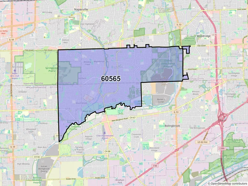 Map of ZIP Code 60565 — Naperville, IL