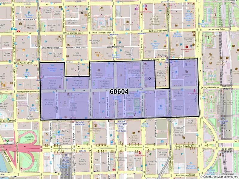 Map of ZIP Code 60604 — Chicago, IL