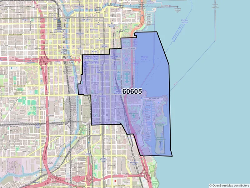 Map of ZIP Code 60605 — Chicago, IL