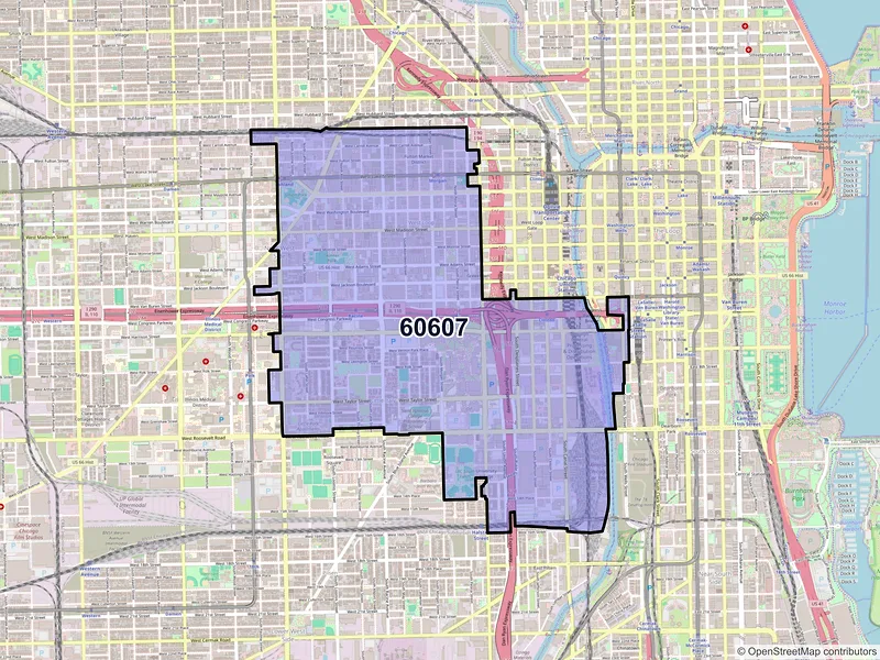 Map of ZIP Code 60607 — Chicago, IL