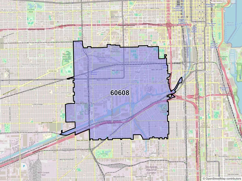 Map of ZIP Code 60608 — Chicago, IL