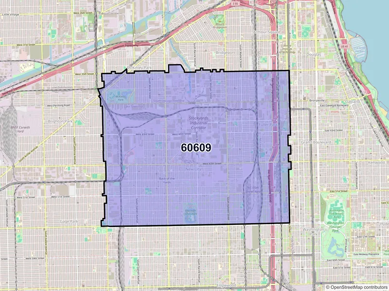 Map of ZIP Code 60609 — Chicago, IL