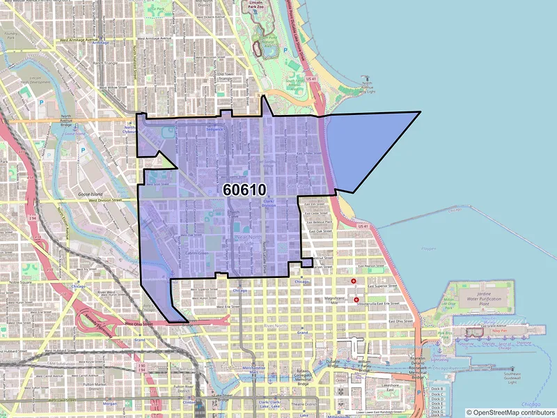 Map of ZIP Code 60610 — Chicago, IL