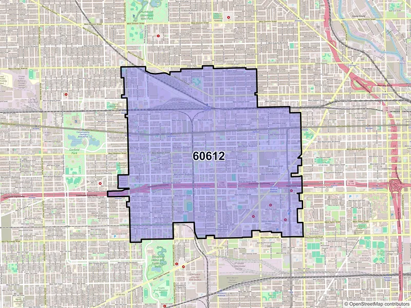 Map of ZIP Code 60612 — Chicago, IL