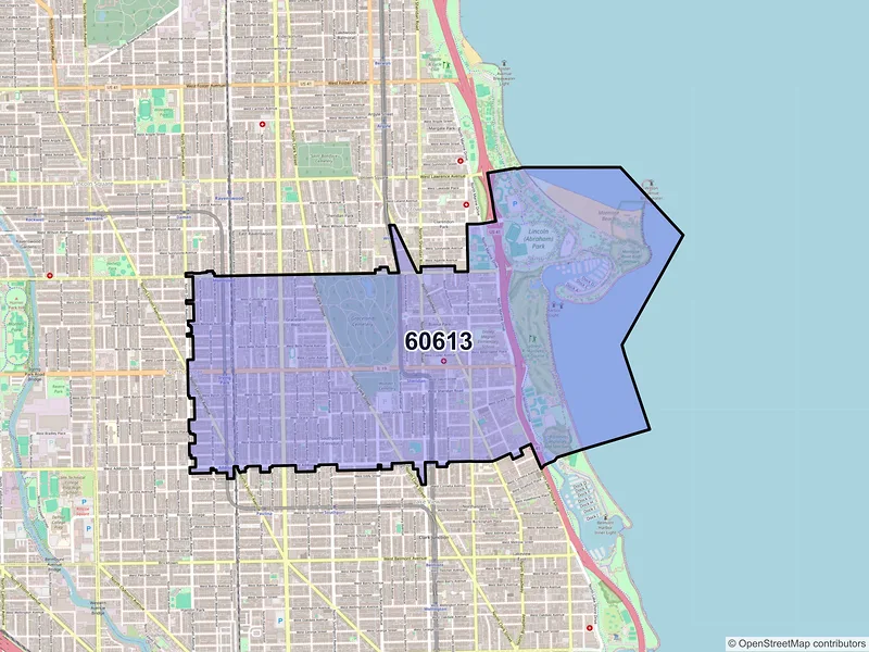 Map of ZIP Code 60613 — Chicago, IL