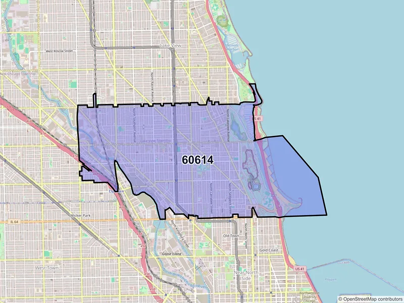 Map of ZIP Code 60614 — Chicago, IL