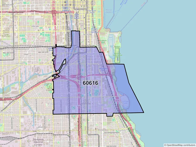 Map of ZIP Code 60616 — Chicago, IL