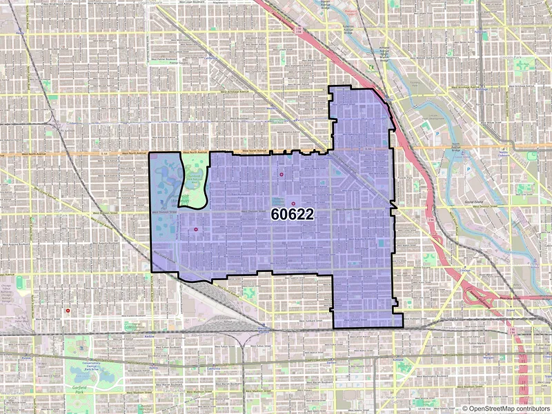 Map of ZIP Code 60622 — Chicago, IL