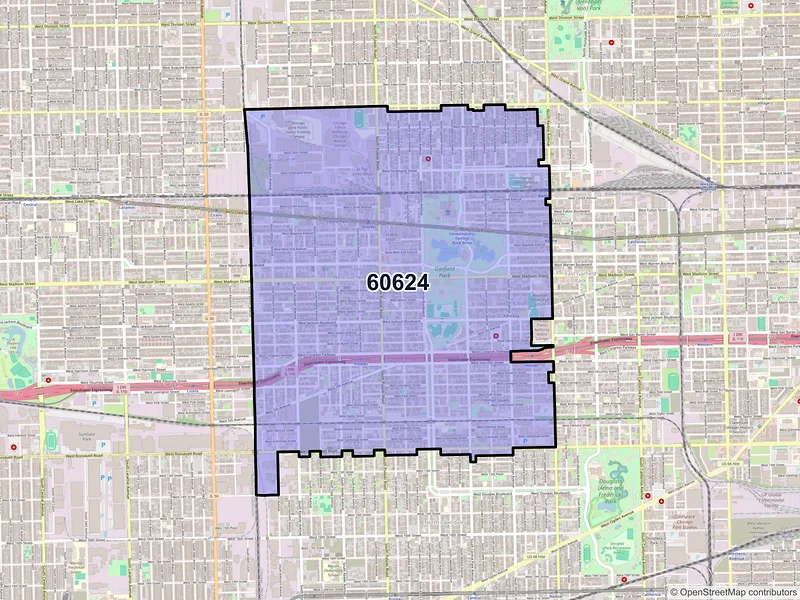 Map of ZIP Code 60624 — Chicago, IL
