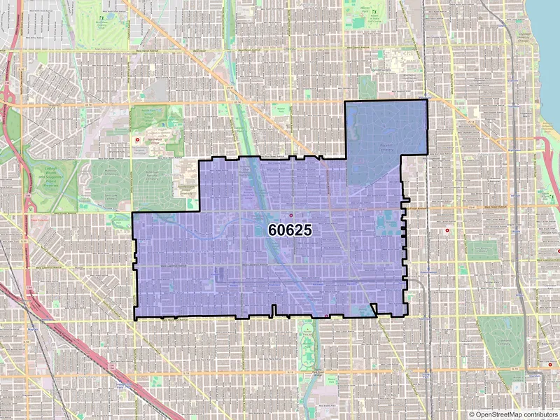 Map of ZIP Code 60625 — Chicago, IL