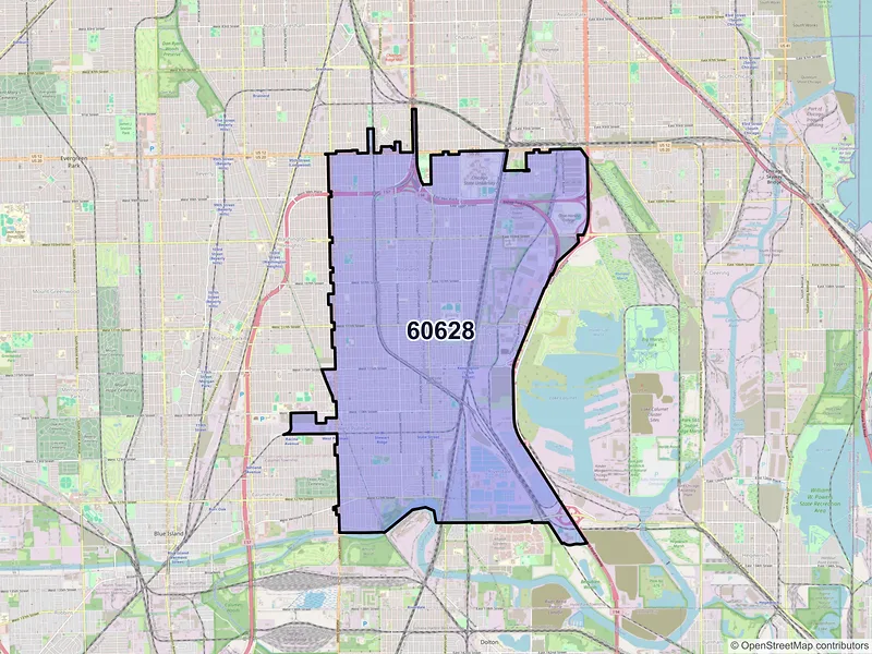 Map of ZIP Code 60628 — Chicago, IL