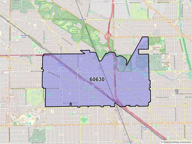 Map of ZIP Code 60630 — Chicago, IL
