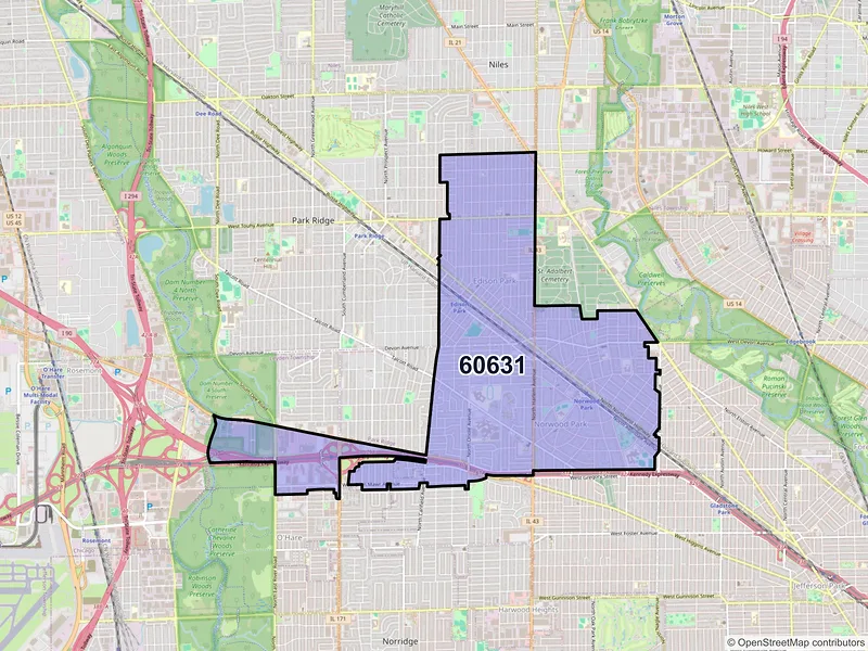 Map of ZIP Code 60631 — Chicago, IL