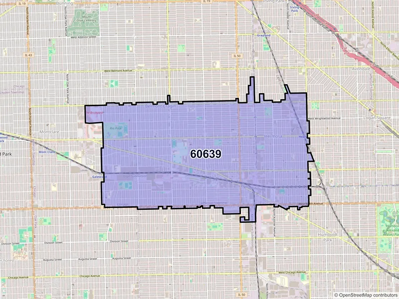Map of ZIP Code 60639 — Chicago, IL