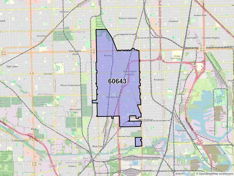 Map of ZIP Code 60643 — Chicago, IL