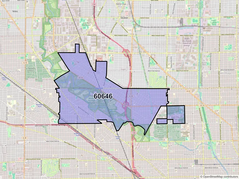 Map of ZIP Code 60646 — Chicago, IL