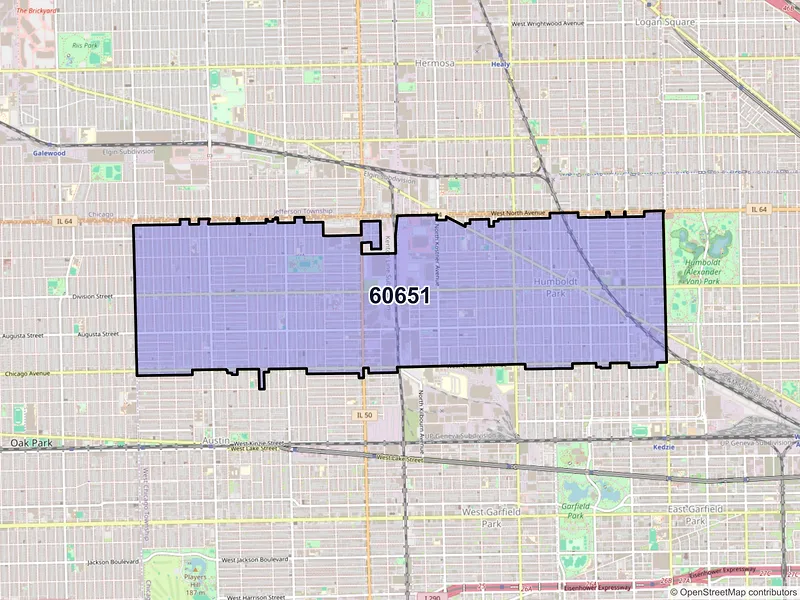 Map of ZIP Code 60651 — Chicago, IL