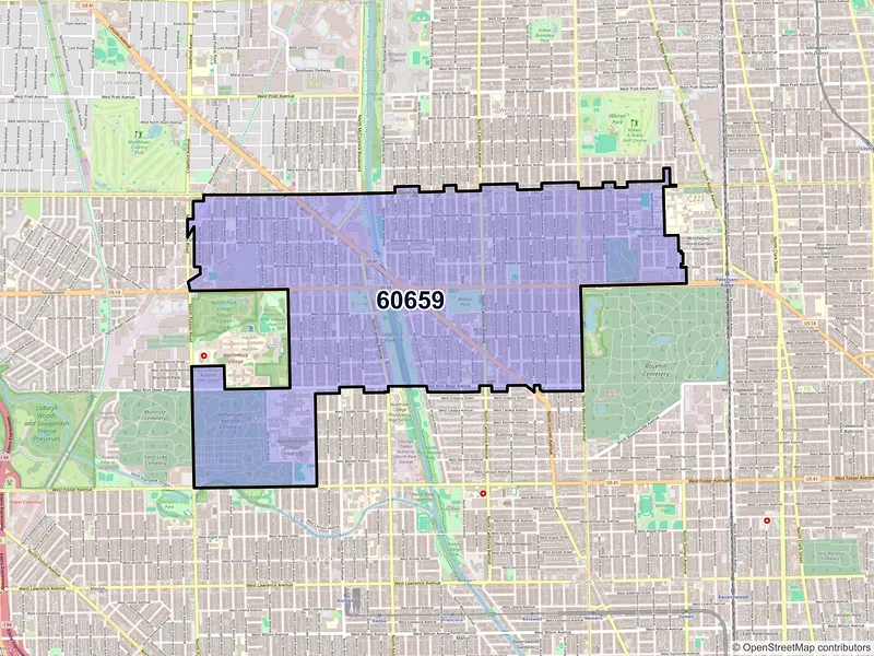 Map of ZIP Code 60659 — Chicago, IL