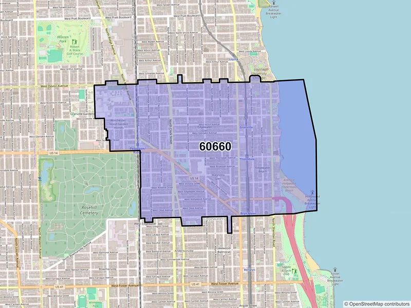 Map of ZIP Code 60660 — Chicago, IL
