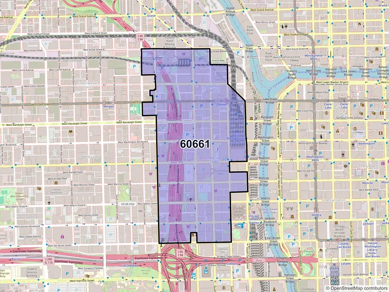 Map of ZIP Code 60661 — Chicago, IL