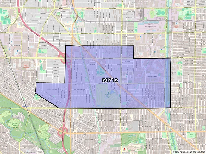 Map of ZIP Code 60712 — Lincolnwood, IL
