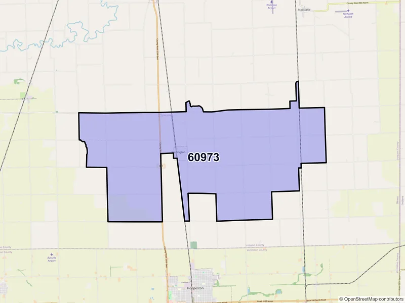 Map of Wellington, Illinois and ZIP codes