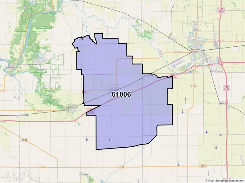 Map of ZIP Code 61006 — Ashton, IL