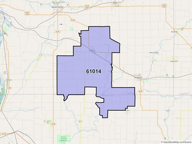 Map of ZIP Code 61014 — Chadwick, IL