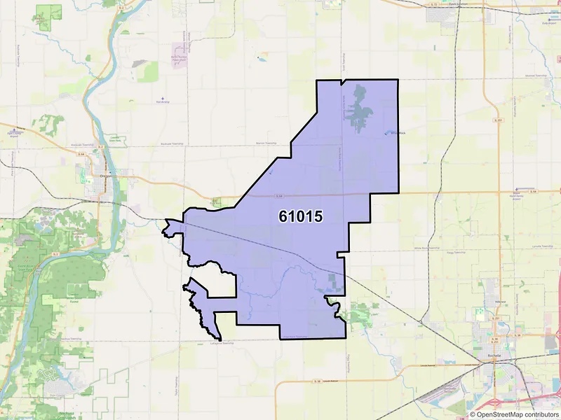 Map of ZIP Code 61015 — Chana, IL