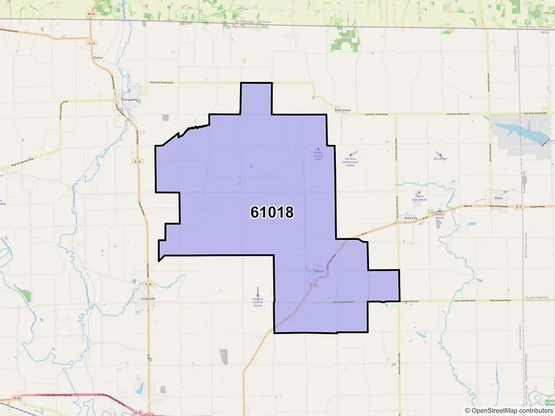 Map of ZIP Code 61018 — Dakota, IL