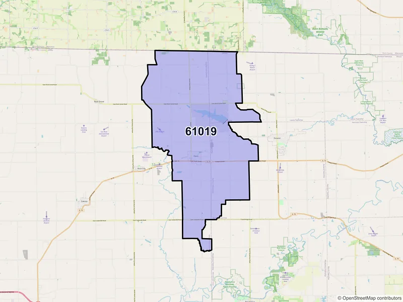 Map of Davis, Illinois and ZIP codes