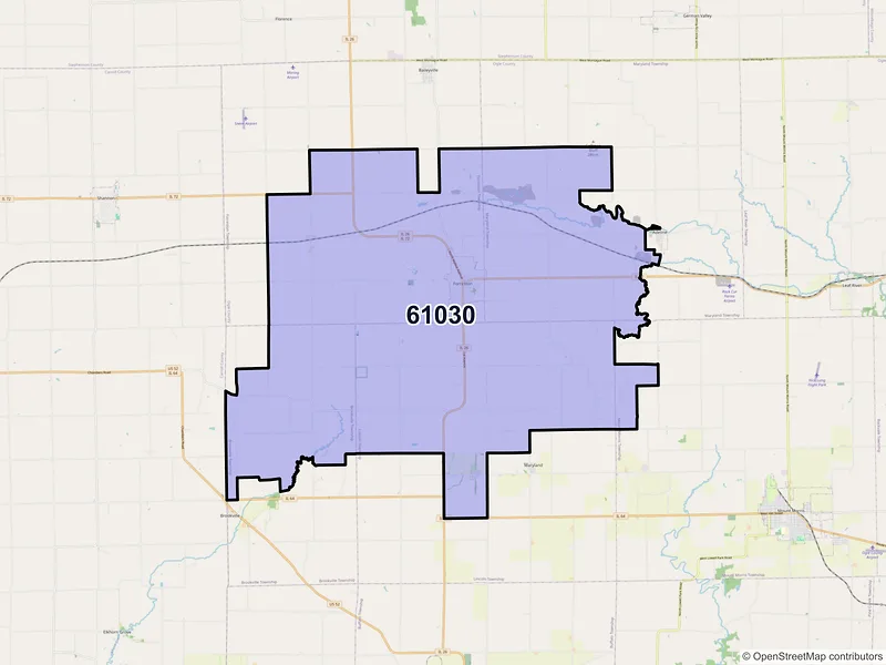 Map of ZIP Code 61030 — Forreston, IL