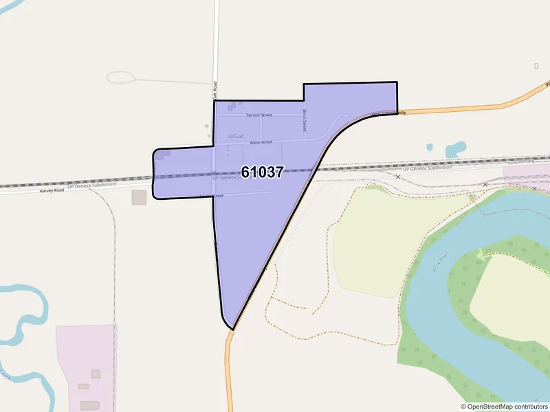 Map of Galt, Illinois and ZIP codes