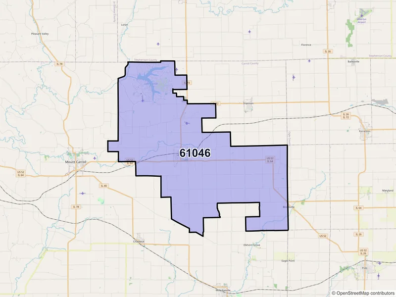 Map of ZIP Code 61046 — Lanark, IL