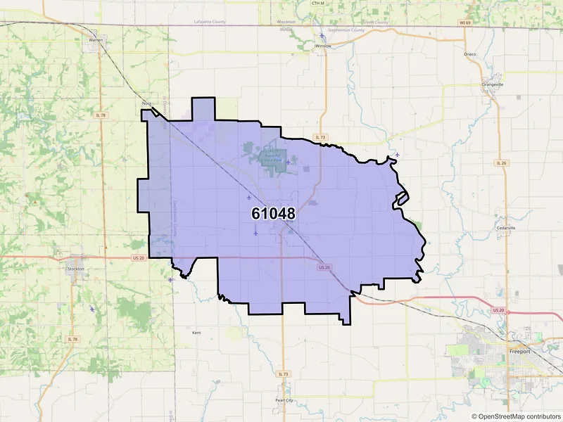 Map of Lena, Illinois and ZIP codes
