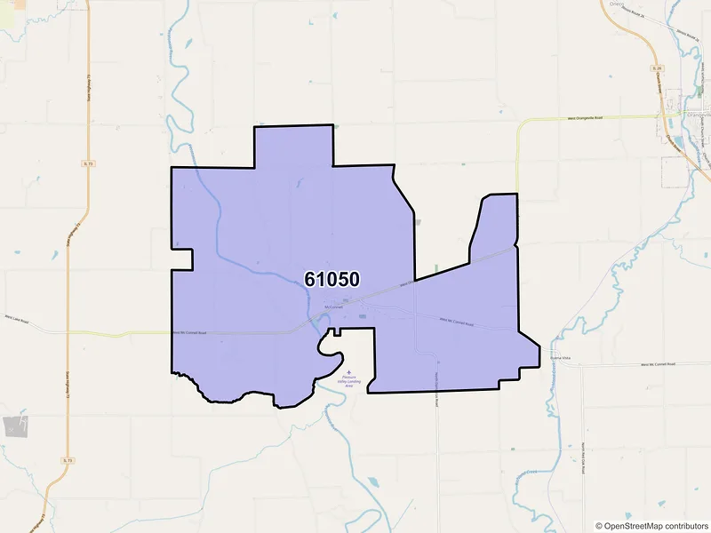Map of ZIP Code 61050 — Mc Connell, IL