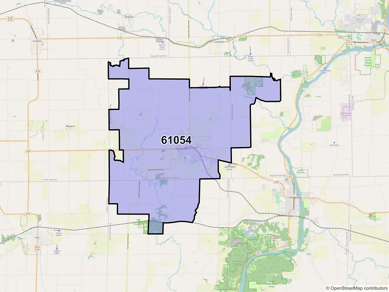 Map of ZIP Code 61054 — Mount Morris, IL
