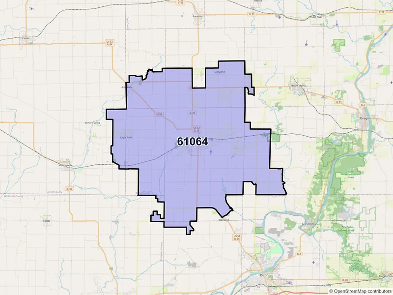 Map of ZIP Code 61064 — Polo, IL