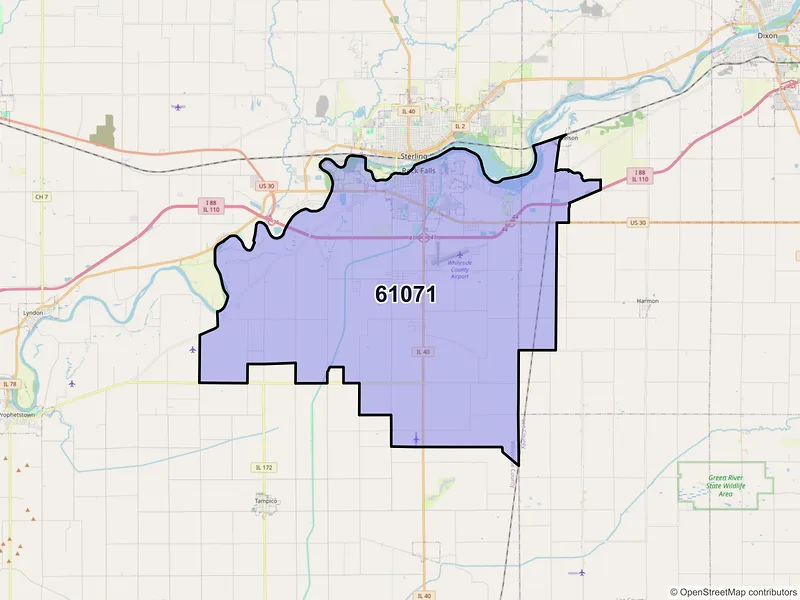 Map of ZIP Code 61071 — Rock Falls, IL