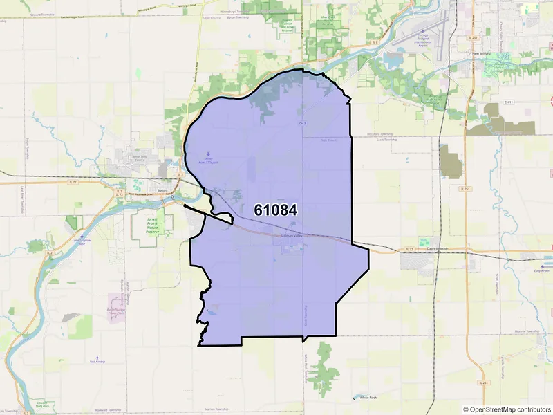 Map of ZIP Code 61084 — Stillman Valley, IL