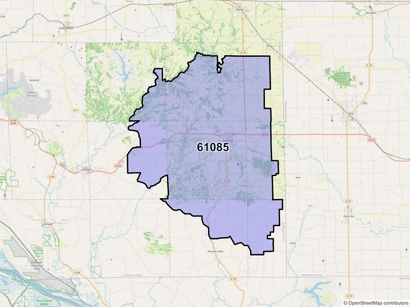 Map of ZIP Code 61085 — Stockton, IL