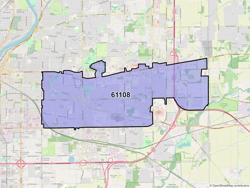 Map of ZIP Code 61108 — Rockford, IL