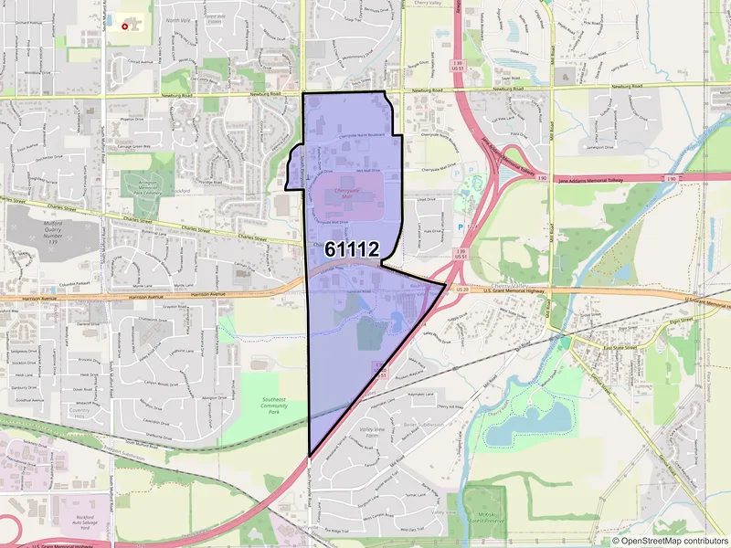 Map of ZIP Code 61112 — Rockford, IL